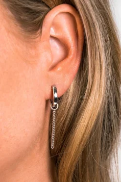 Online Zinzi zilveren oorbedels gourmet ketting 30mm ZICH1694 (zonder oorringen)