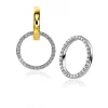 Discount Zinzi zilveren oorbedels 18mm ronde open vorm witte zirconia ZICH2199 (zonder oorringen)