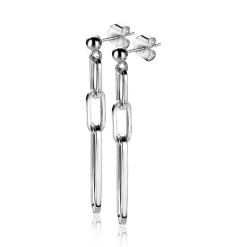 New Zinzi zilveren oorhangers 45mm met ovale closed for ever schakels ZIO1990