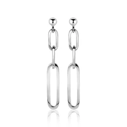 New Zinzi zilveren oorhangers 45mm met ovale closed for ever schakels ZIO1990
