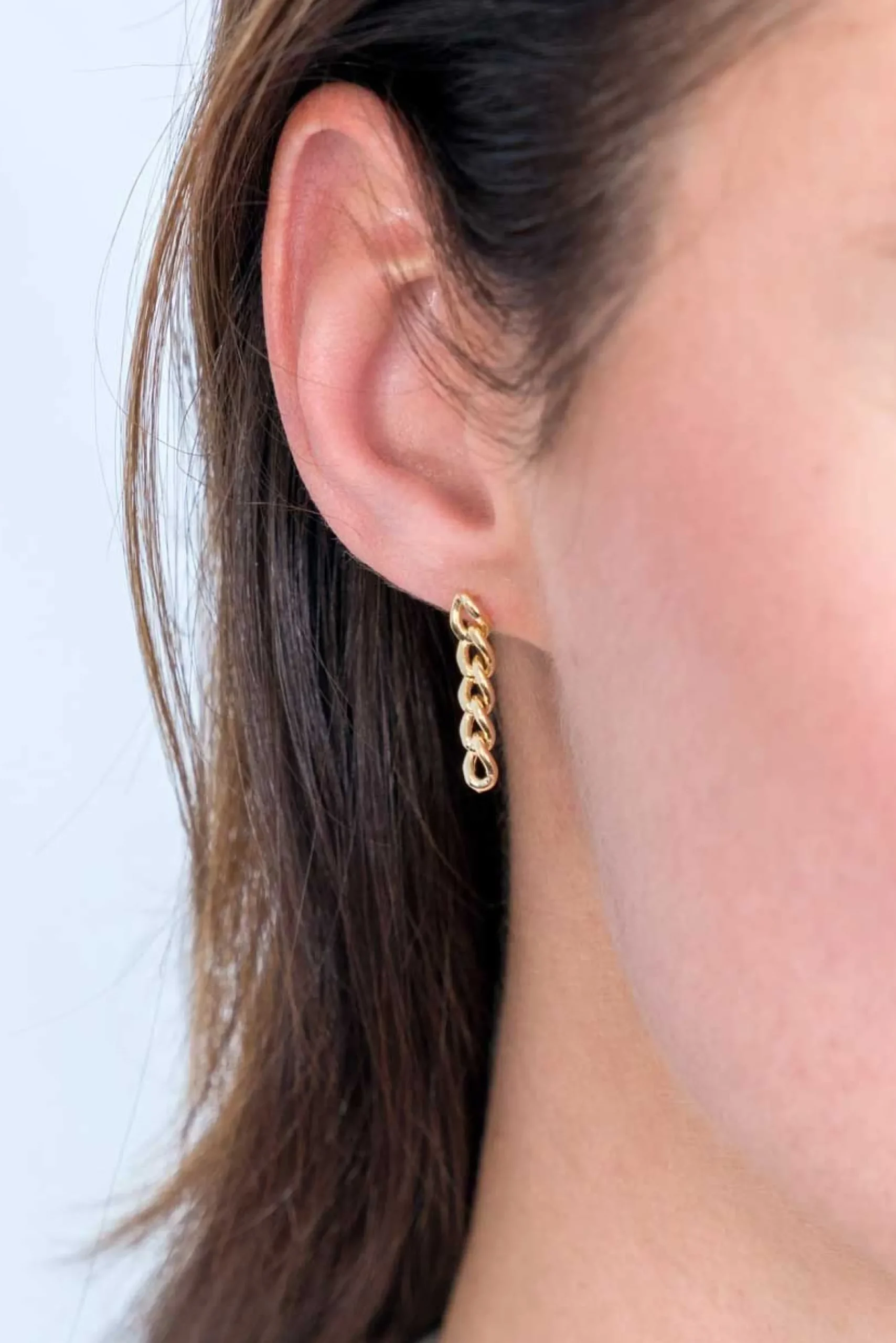 Outlet Zinzi zilveren oorhangers 14K geel verguld 20mm gourmet schakels ZIO2185G