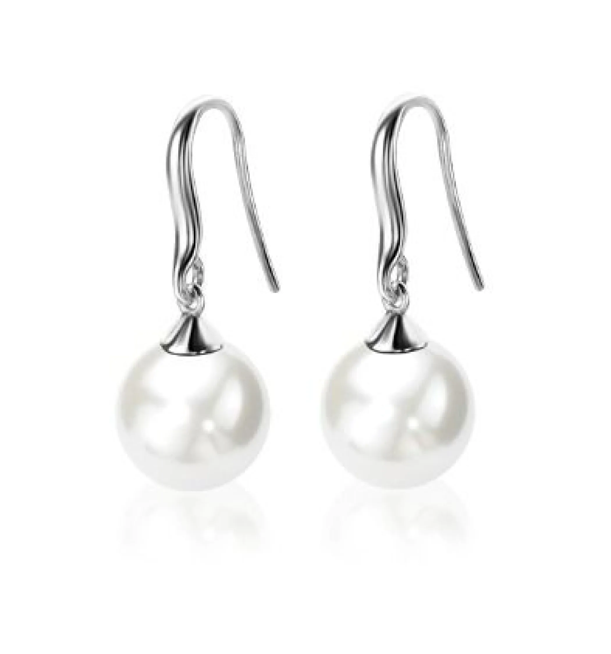Zinzi zilveren oorhangers parel wit ZIO266