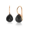 New Zinzi zilveren oorhangers rosé verguld zwart peervorm 22mm ZIO1934RZ