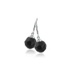 Hot Zinzi zilveren oorhangers bead zwart ZIO266Z