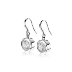 Online Zinzi zilveren oorhangers witte zirconia 11mm ZIO1