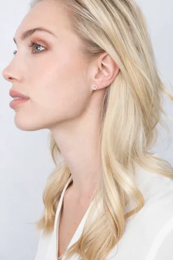 Zinzi zilveren oorknoppen open rond wit 6,5mm ZIO1063