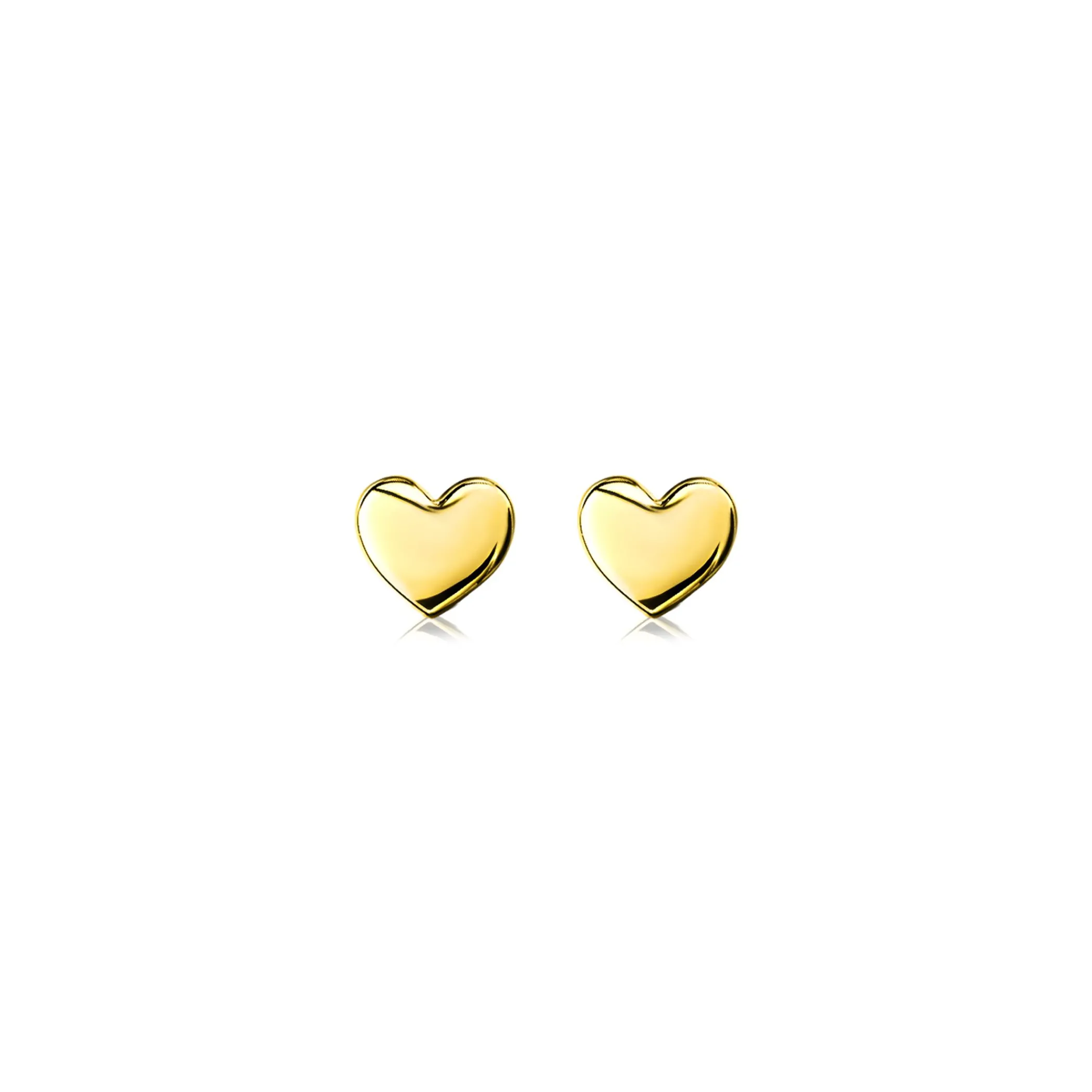 Discount Zinzi zilveren oorknoppen geel verguld glad hart 6mm ZIO1378G