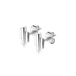 Best Zinzi zilveren oorknoppen staafjes vorm glad 9mm ZIO1586
