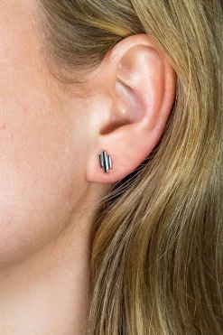 Best Zinzi zilveren oorknoppen staafjes vorm glad 9mm ZIO1586