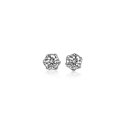 Discount Zinzi zilveren oorknoppen 3,5mm zirconia wit chatonzetting ZIO1983
