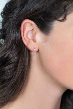 Discount Zinzi zilveren oorknoppen 3,5mm zirconia wit chatonzetting ZIO1983