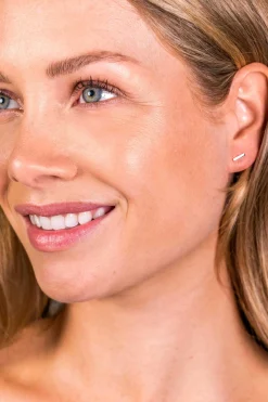 Zinzi zilveren oorknoppen glad staafje 8mm ZIO1689