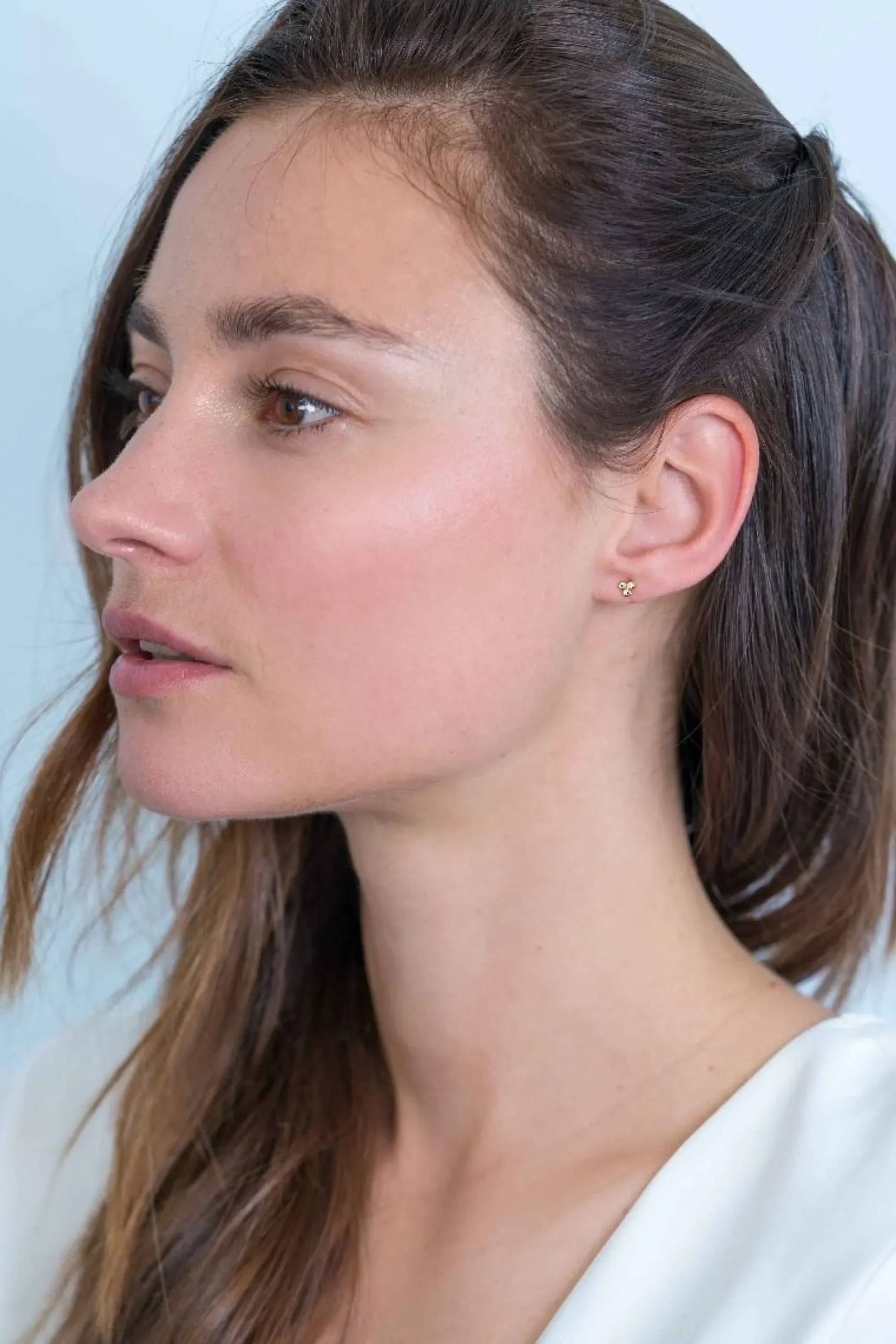 Sale Zinzi zilveren oorknoppen 14K geel verguld bolletjes witte zirconia ZIO2174G