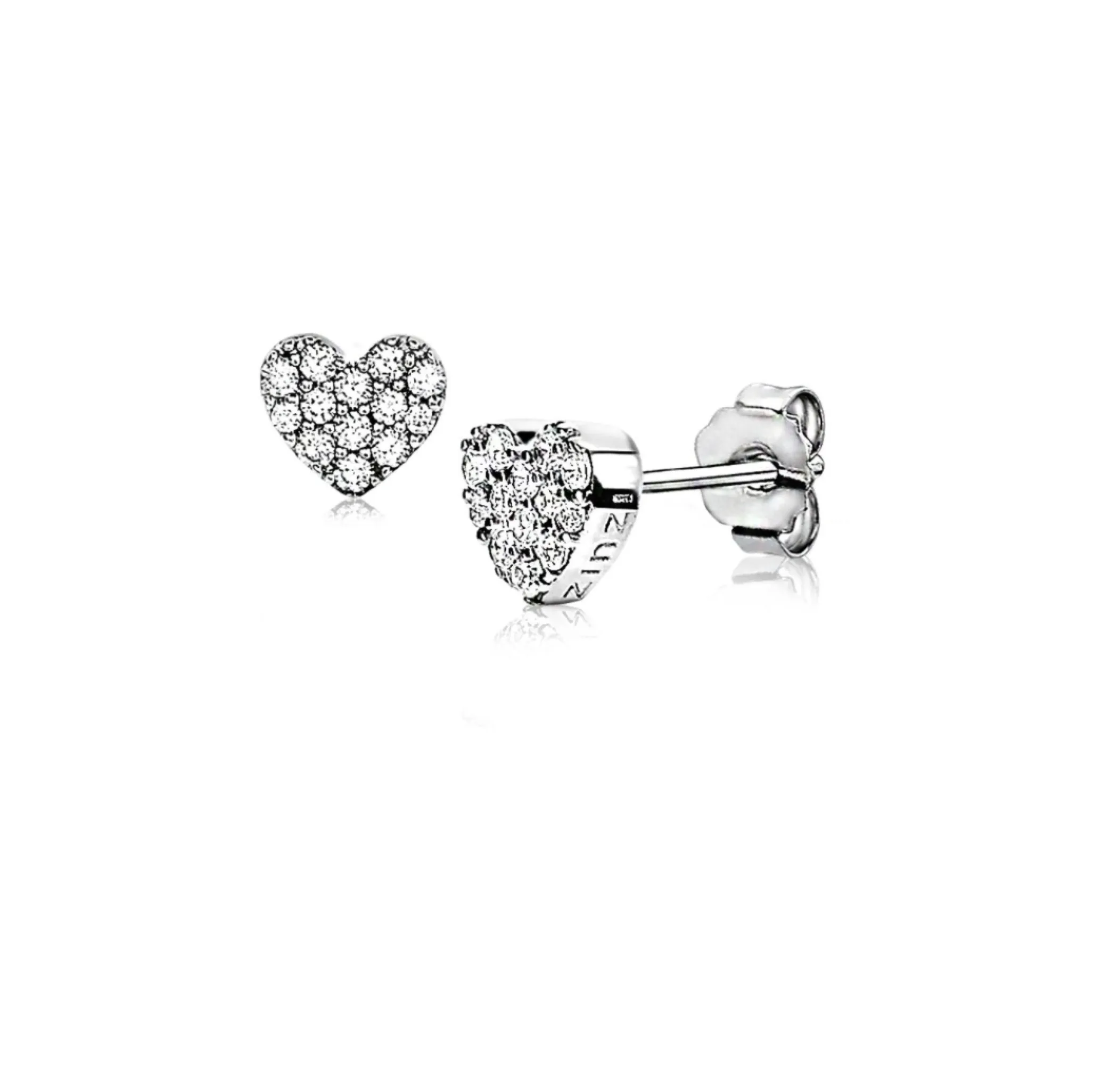 Outlet Zinzi zilveren oorknoppen hart wit 6mm ZIO1378Z