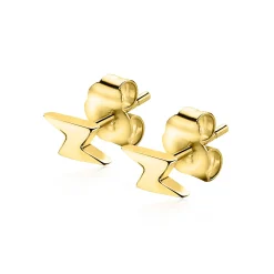 Clearance Zinzi zilveren oorknoppen geel verguld bliksemschicht 8mm ZIO1681G