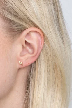 Clearance Zinzi zilveren oorknoppen geel verguld bliksemschicht 8mm ZIO1681G