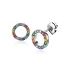 Clearance Zinzi zilveren oorknoppen 8mm bezet met regenboog kleurstenen ZIO2170Z