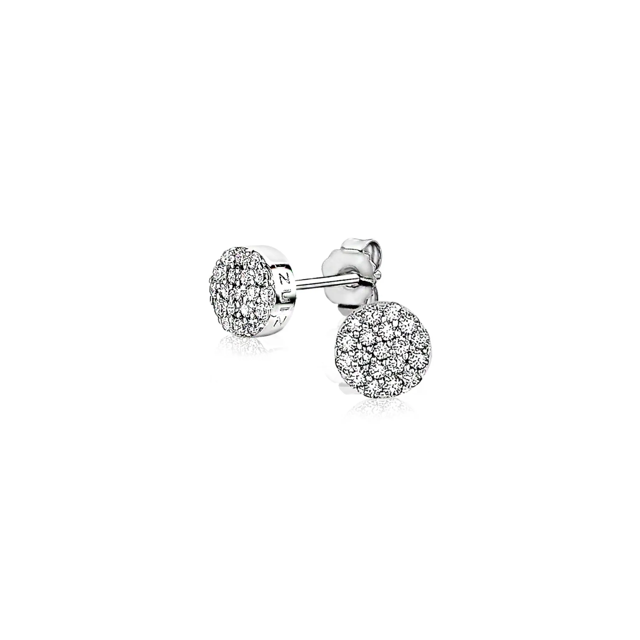 Sale Zinzi zilveren oorknoppen rond wit 6mm ZIO1376Z