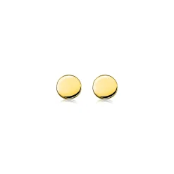 Hot Zinzi zilveren oorknoppen geel verguld glad rond 6mm ZIO1376G