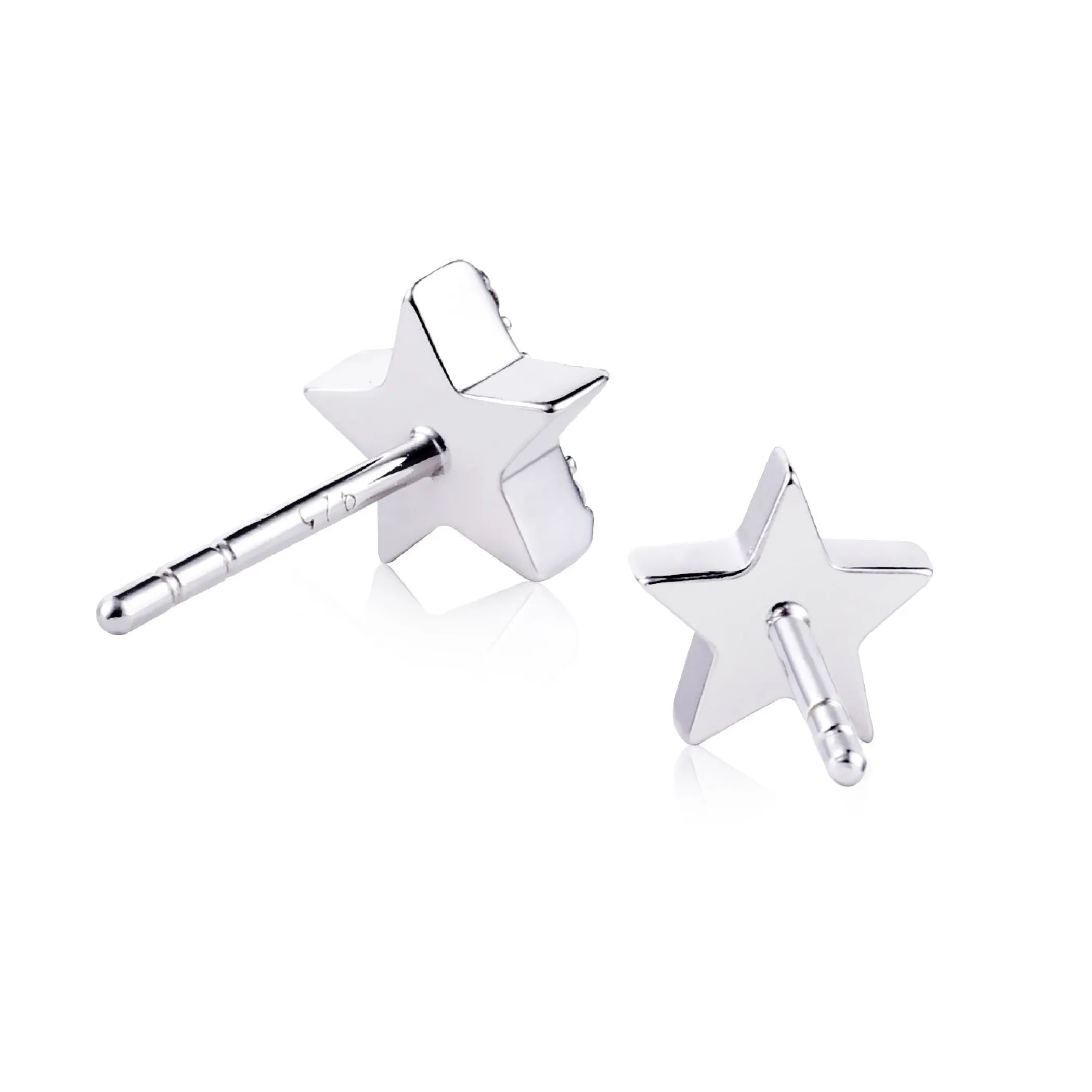 New Zinzi zilveren oorknoppen ster wit 7mm ZIO1377Z