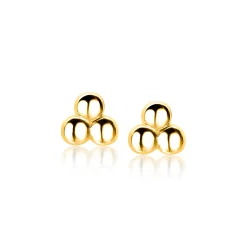 Online Zinzi zilveren oorknoppen geel verguld 3x bol glad 5,5mm ZIO1588G