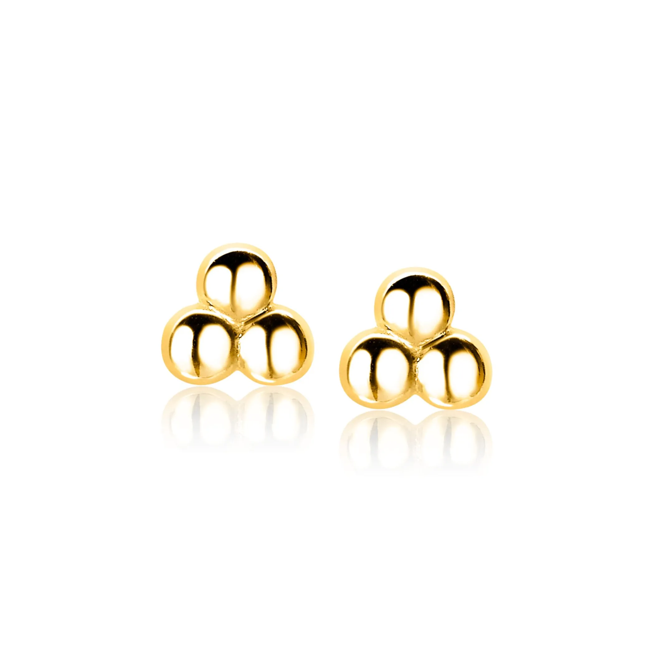 Online Zinzi zilveren oorknoppen geel verguld 3x bol glad 5,5mm ZIO1588G