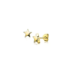 Best Zinzi zilveren oorknoppen geel verguld glad ster 7mm ZIO1377G