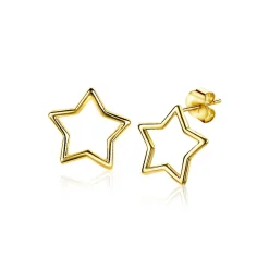 Discount Zinzi zilveren oorknoppen 14K geelverguld open ster 8mm ZIO2092G