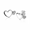 Zinzi zilveren oorknoppen 10mm hartjes glad en witte zirconia's ZIO2137
