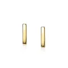 Clearance Zinzi zilveren oorknoppen geel verguld glad staafje 8mm ZIO1689G