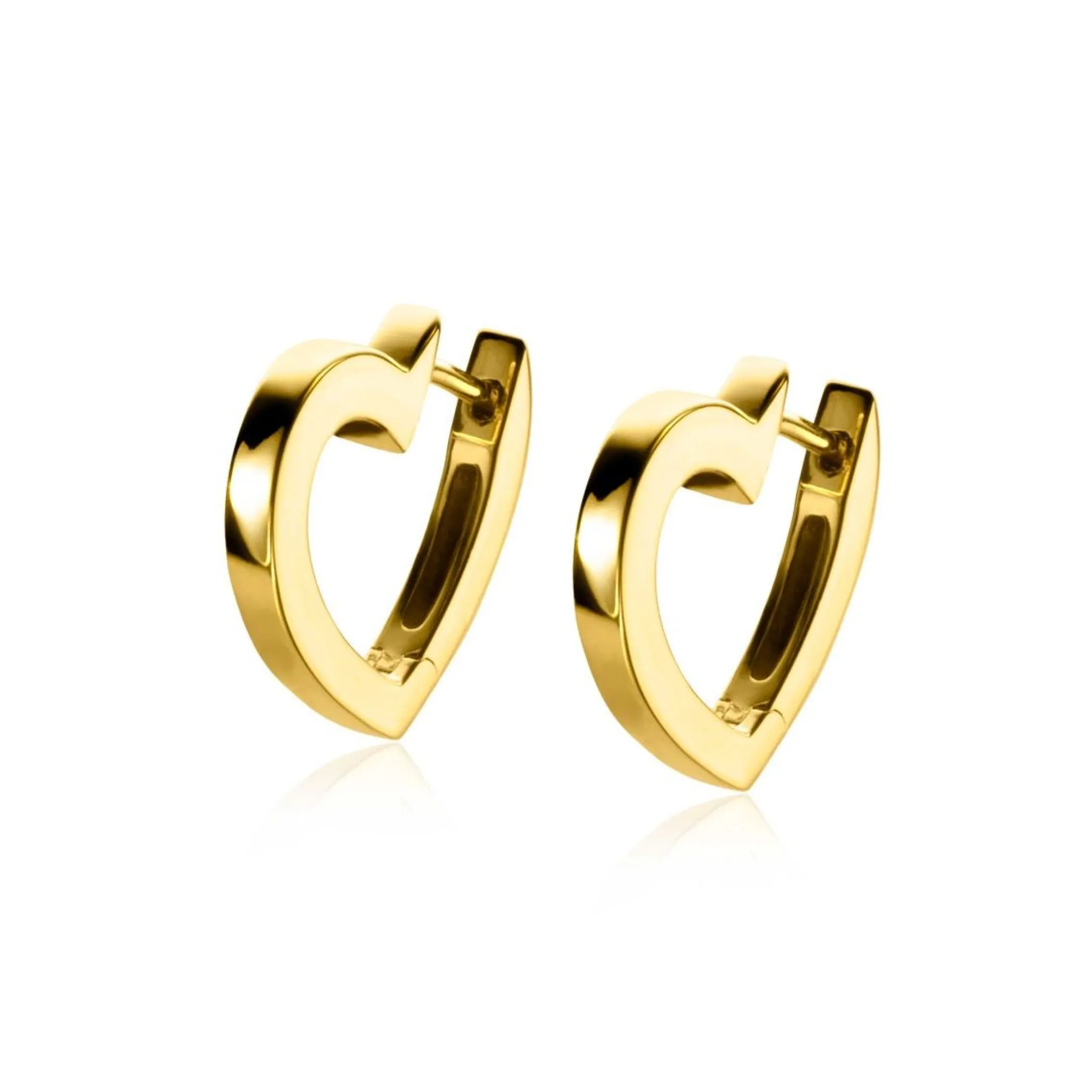 Discount Zinzi zilveren oorringen 14K geel verguld 18mm open hartvorm ZIO2195G