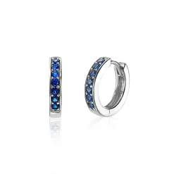 Hot Zinzi zilveren oorringen 15 x 3mm donkerblauw ZIO191DB