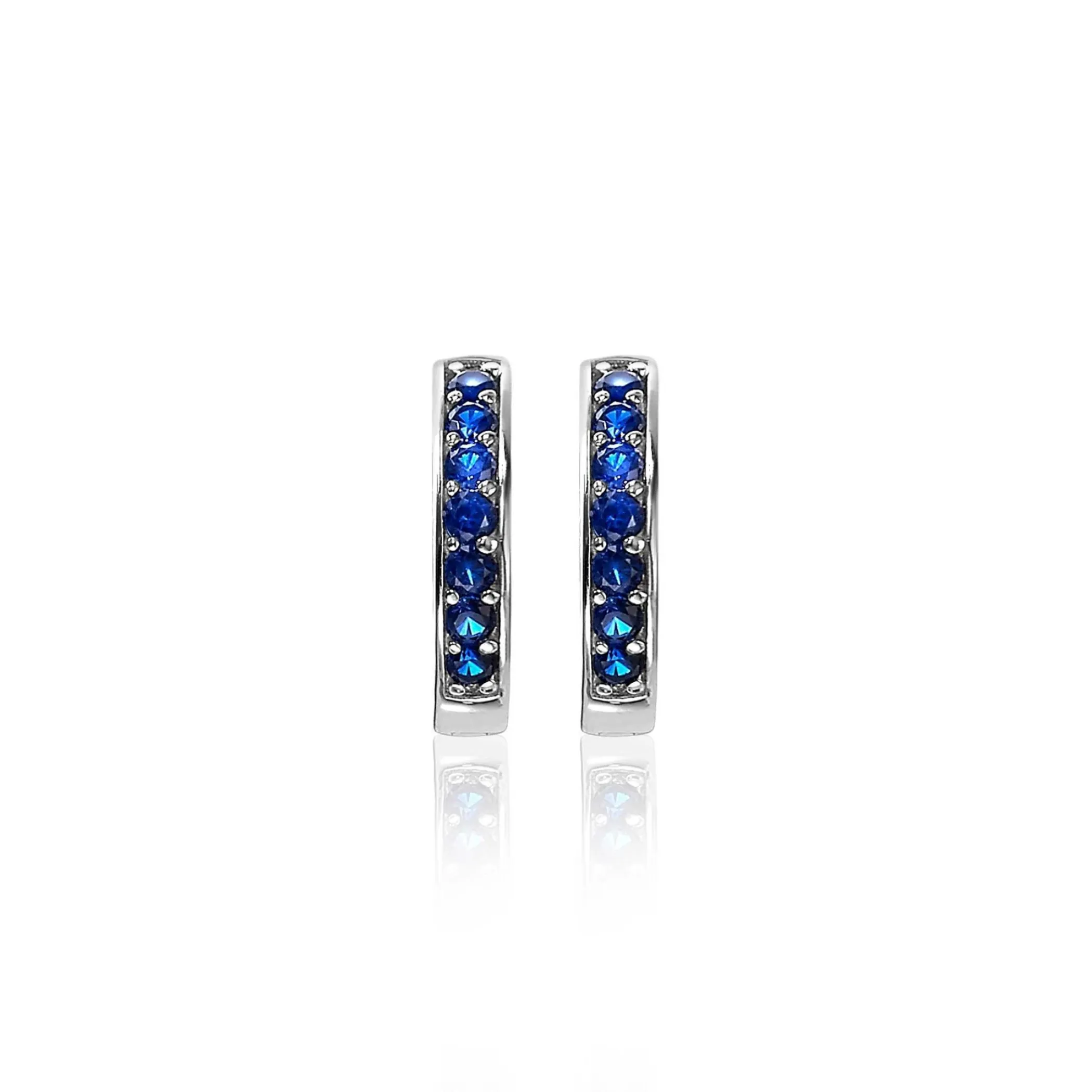 Hot Zinzi zilveren oorringen 15 x 3mm donkerblauw ZIO191DB