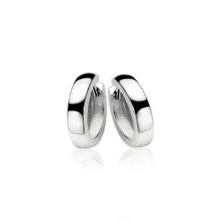 Best Zinzi zilveren oorringen 12 x 3mm glad met luxe klapsluiting ZIO187
