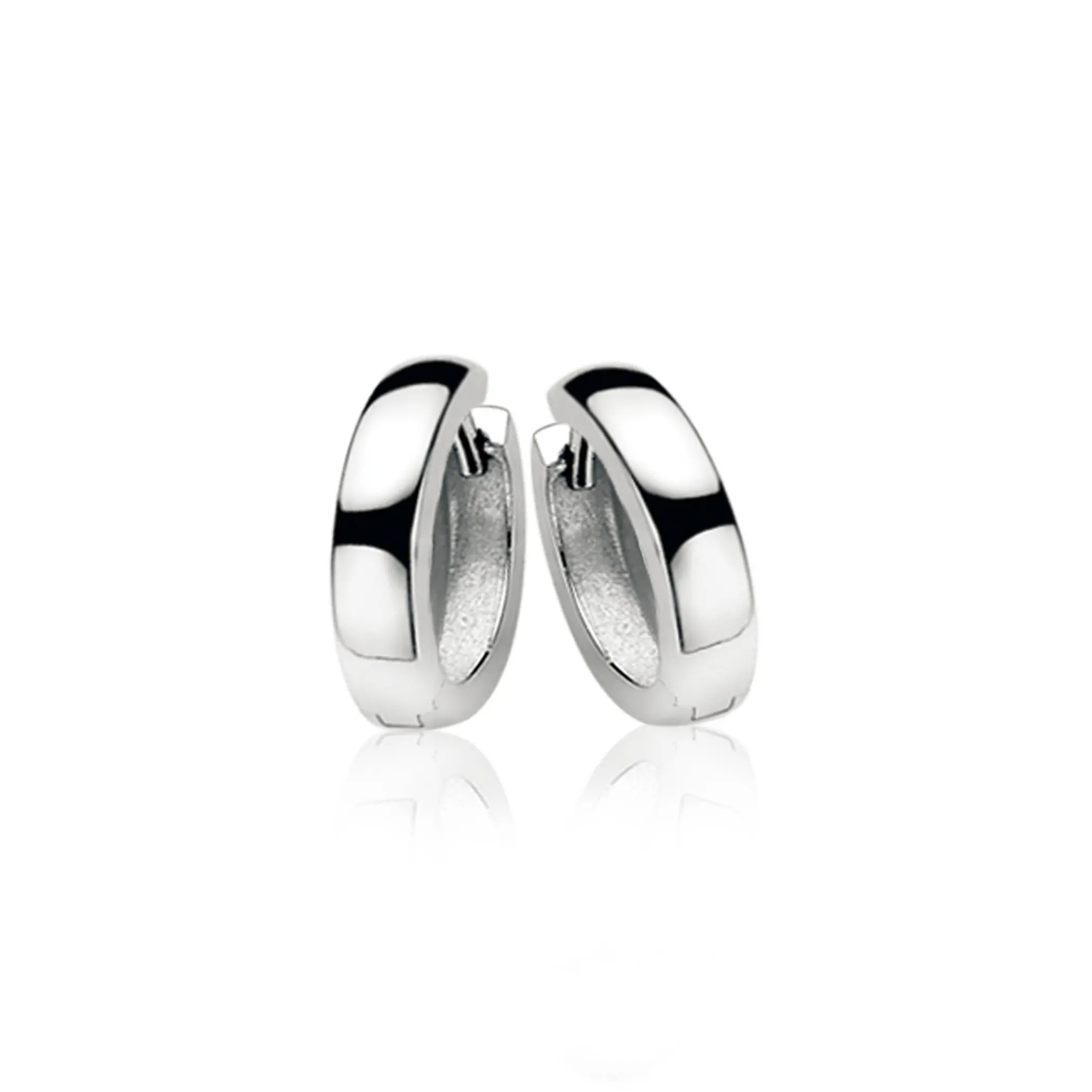 Best Zinzi zilveren oorringen 12 x 3mm glad met luxe klapsluiting ZIO187