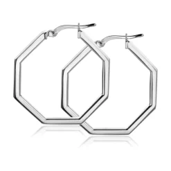 Best Zinzi zilveren oorringen in trendy zeshoek 27 x 2mm ZIO2323
