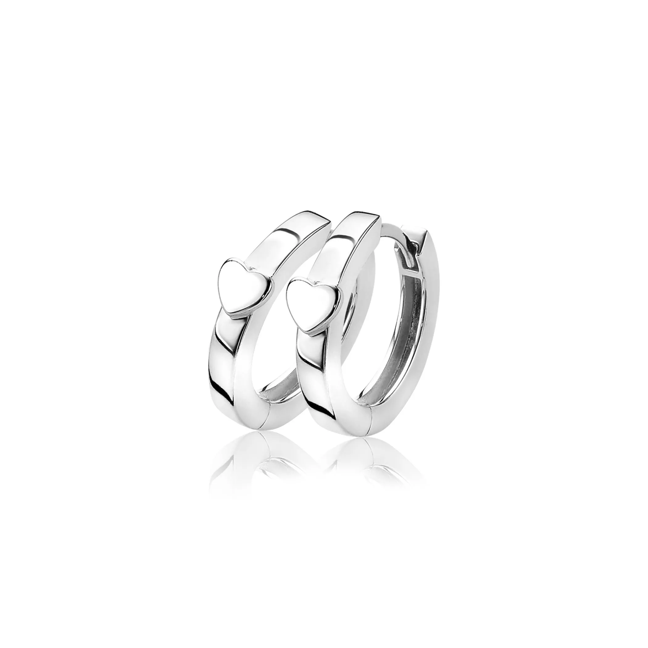 Zinzi zilveren oorringen 15 x 3mm hart met luxe klapsluiting ZIO1508