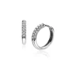 Discount Zinzi zilveren oorringen 15 x 3mm witte zirconia's met luxe klapsluiting ZIO660