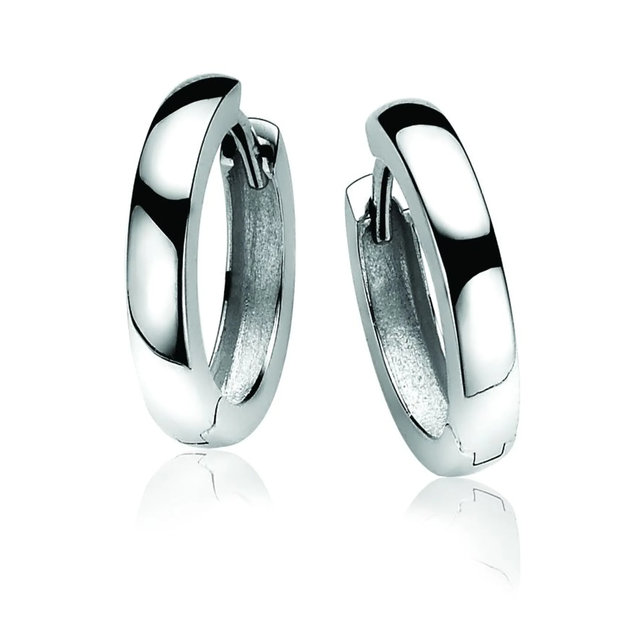 Outlet Zinzi zilveren oorringen 17 x 3mm glad met luxe klapsluiting ZIO186