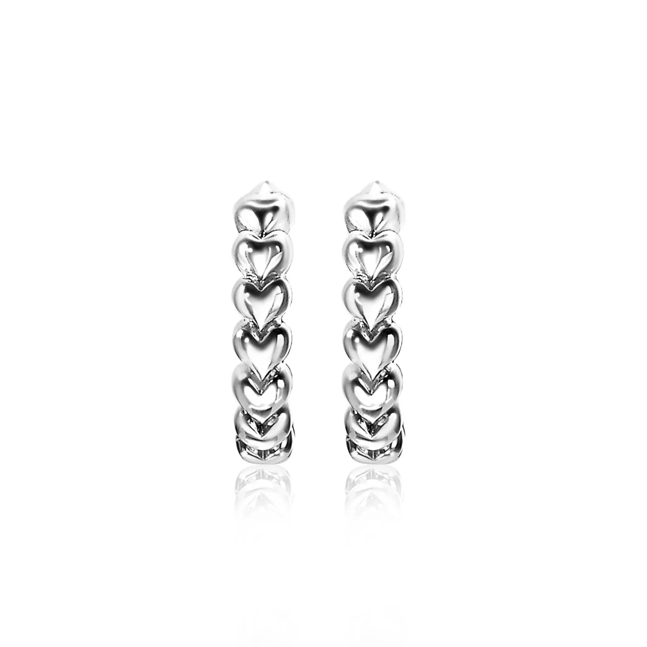Outlet Zinzi zilveren oorringen 15x3mm met hartjes ZIO1798