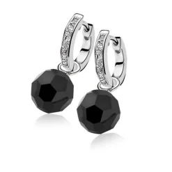 Best Zinzi zilveren oorringen 15 x 3mm witte zirconia's met luxe klapsluiting ZIO191Z
