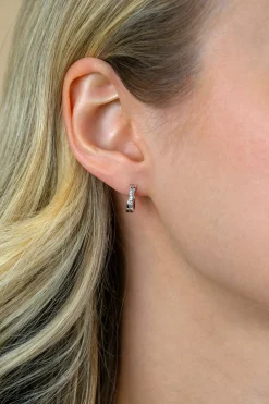 Hot Zinzi zilveren oorringen 12x3mm kruislings wit ZIO2039