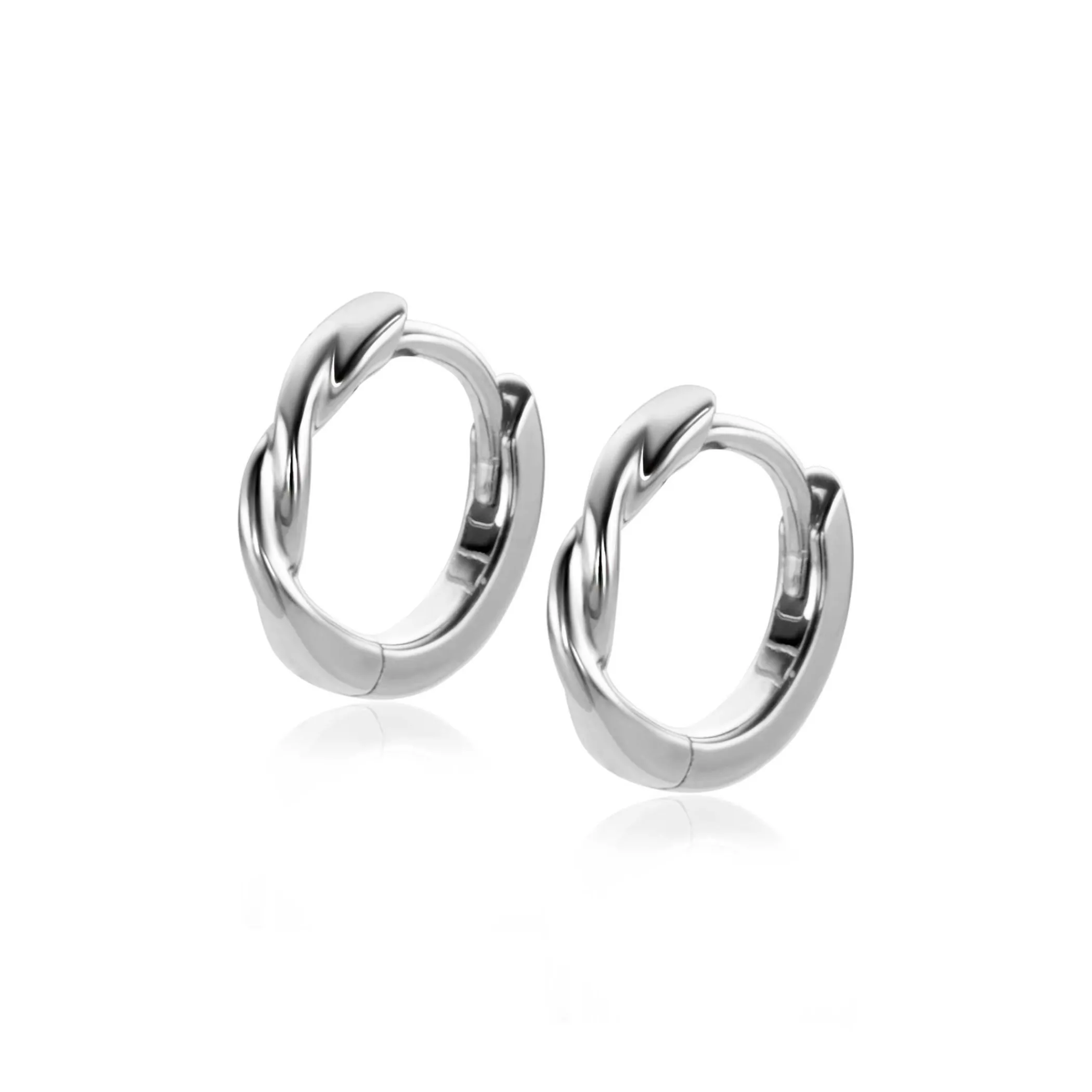 Best Zinzi zilveren oorringen met gedraaide buis 12 x 2mm ZIO2321