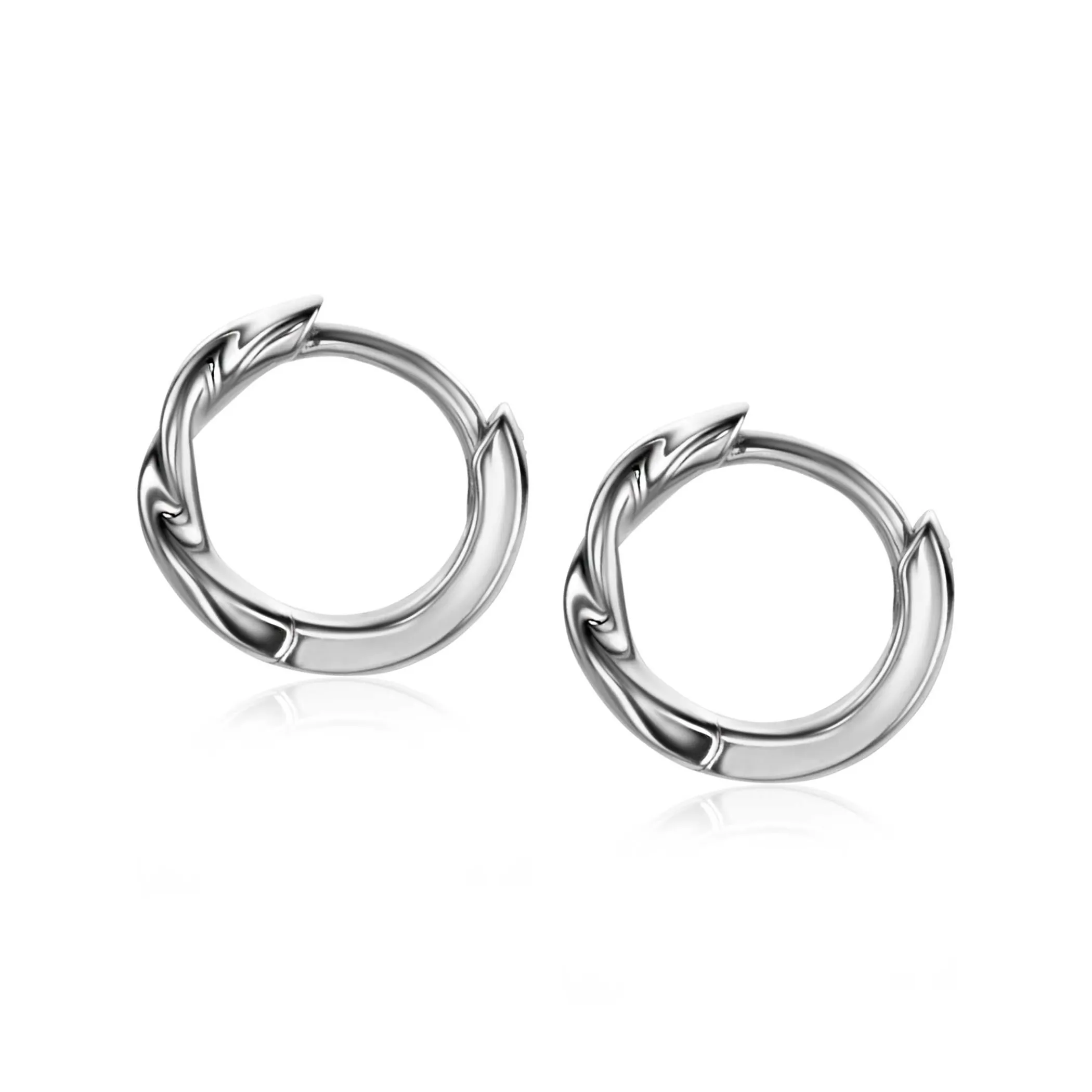 Best Zinzi zilveren oorringen met gedraaide buis 12 x 2mm ZIO2321