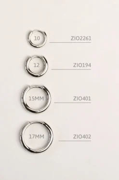 Hot Zinzi zilveren oorringen 12 x 2mm glad met luxe klapsluiting ZIO194