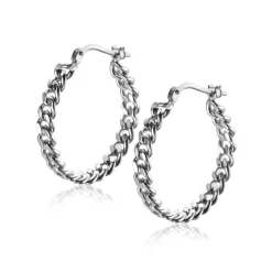 Clearance Zinzi zilveren oorringen met gourmet schakels 23x3,5mm ZIO2334