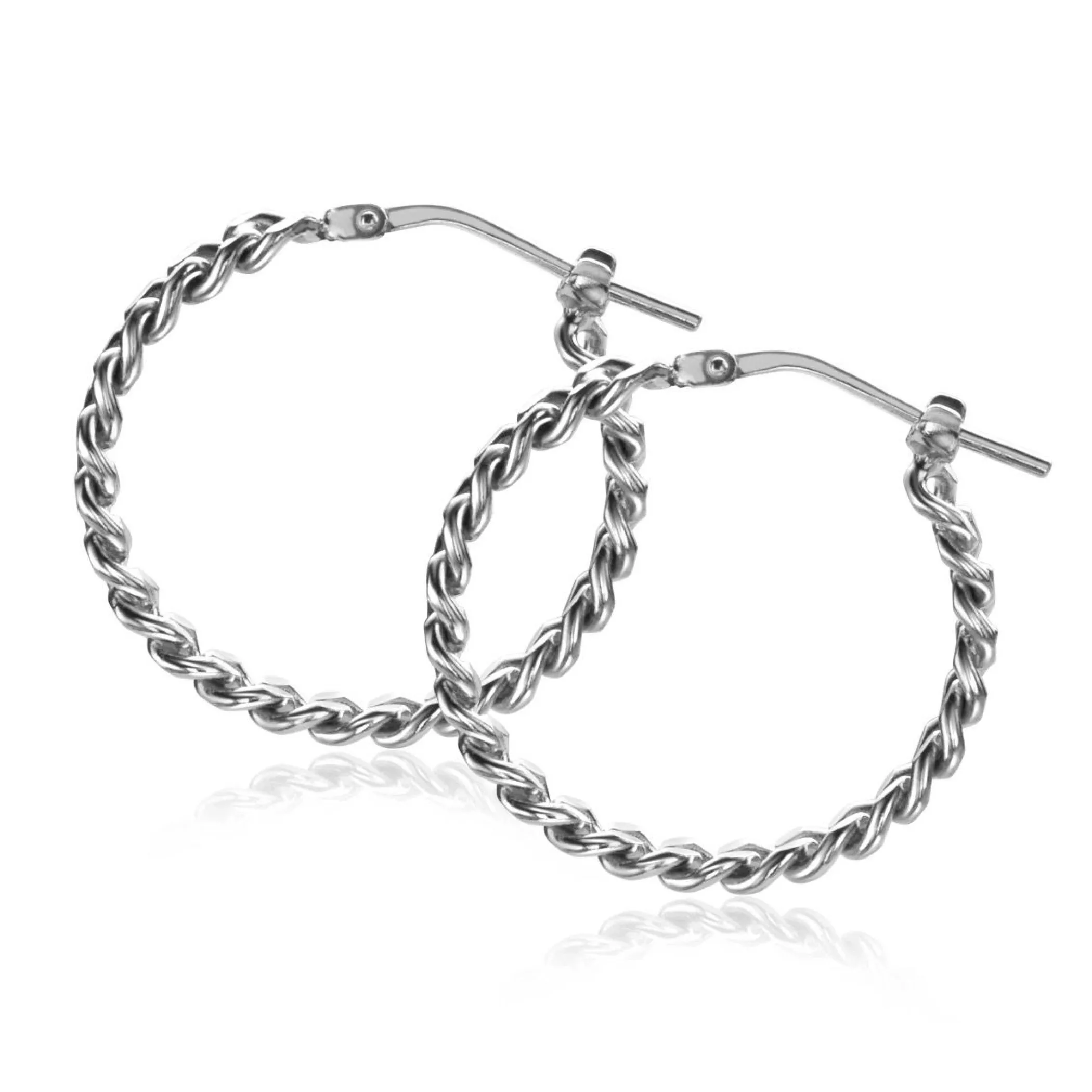 Clearance Zinzi zilveren oorringen met gourmet schakels 23x3,5mm ZIO2334