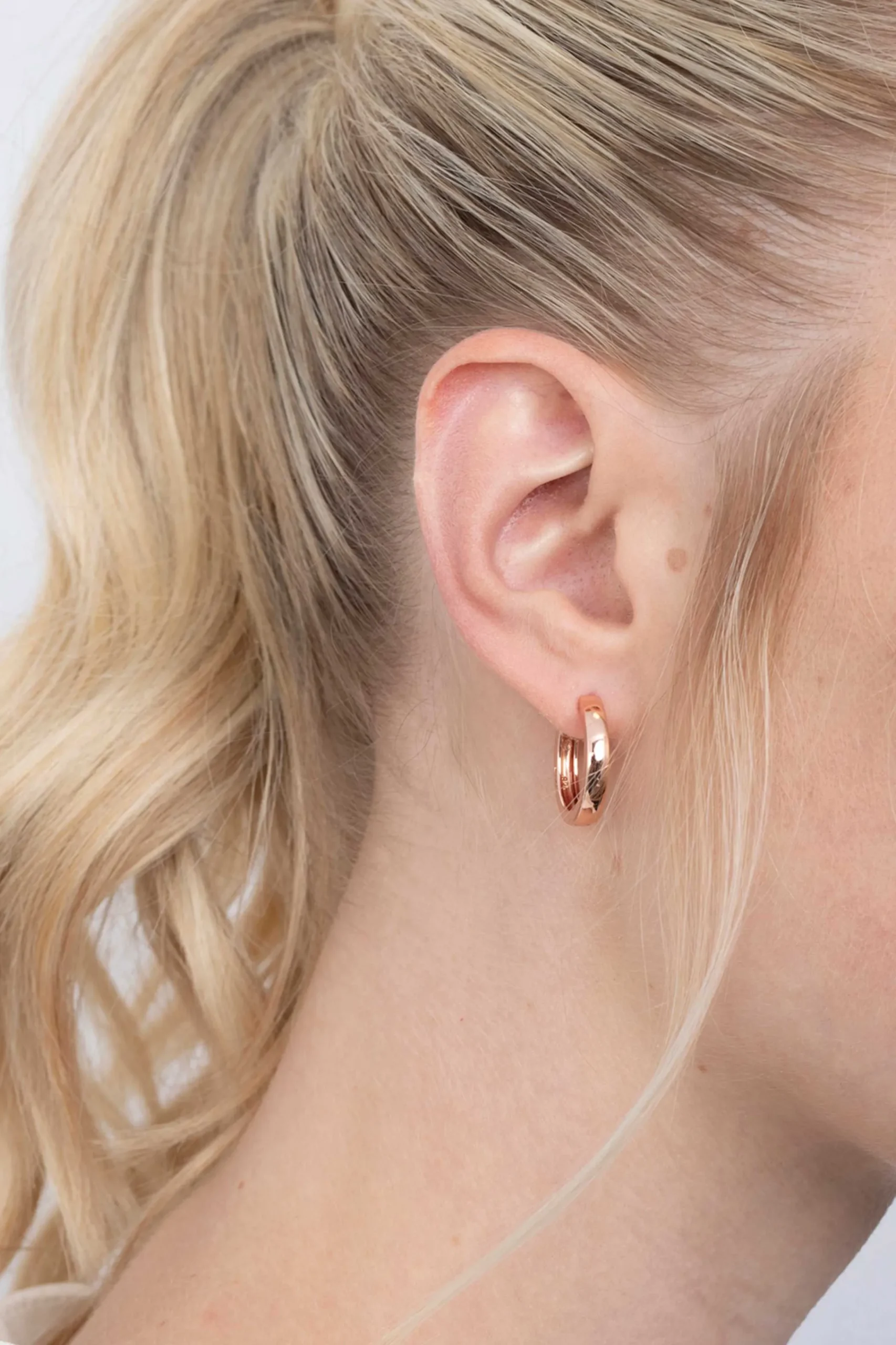 Clearance Zinzi zilveren oorringen rosé verguld 20 x 3mm ZIO190R