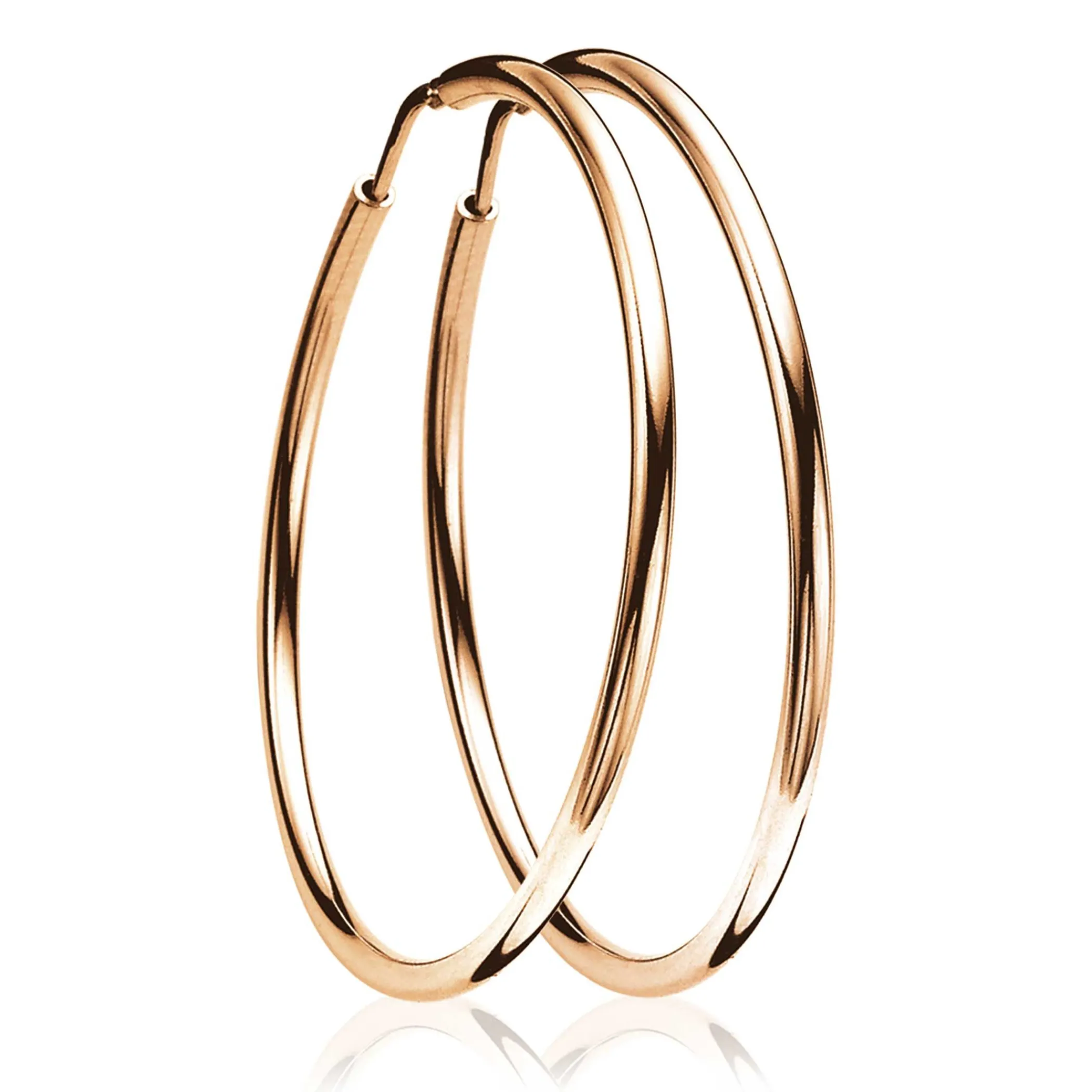 Clearance Zinzi zilveren oorringen rosé verguld 45x2mm ZIO436R