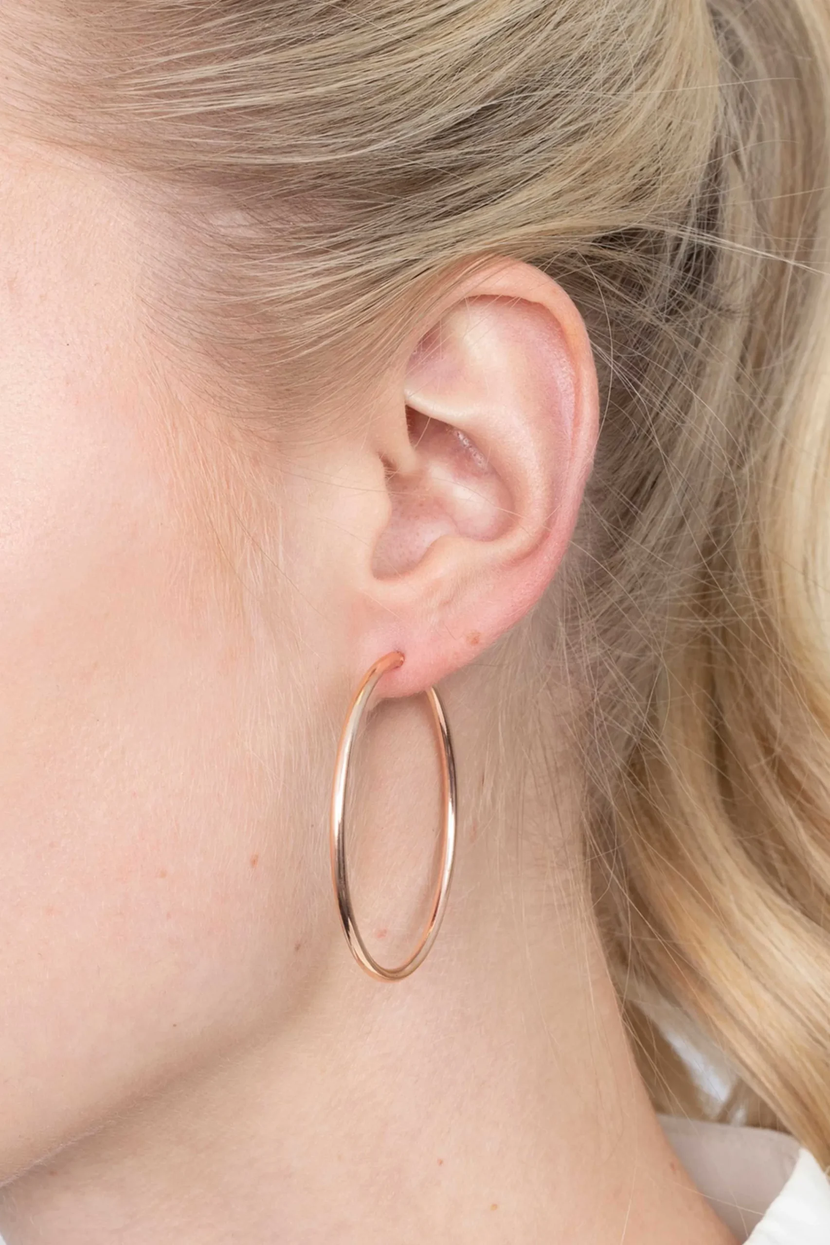 Clearance Zinzi zilveren oorringen rosé verguld 45x2mm ZIO436R